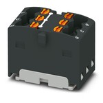 Blok rozdzielczy, Push-in, 450 V / 17,5 A, 6 przyłączy, zakres 0,14–2,5 mm2, montaż na szynie / z kołnierzem, czarny
