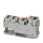 Zbiorcze złącze potencjałów Push-in, 10 mm2 / 4 mm2, 57 A, 1000 V, szyna NS 35/7,5, szare