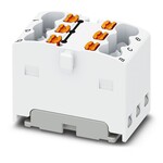 Blok rozdzielczy, Push-in, 450 V / 17,5 A, 6 przyłączy, zakres 0,14–2,5 mm2, montaż na szynie / z kołnierzem, biały