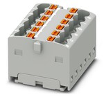Blok rozdzielczy, gniazdo przekaźnikowe, Push-in, 450 V / 17,5 A, 12 przyłączy, zakres 0,14–2,5 mm2, montaż na szynie / z kołnierzem, szary