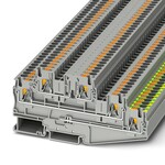Złączka wielopoziomowa Push-in, 4 mm2, 500 V, szyna NS 35, szara
