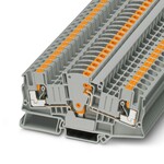 Złącze rozłączalne do przekładników Push-in, 2-przyłączowe, 6 mm2, 30 A, 1000 V, szyna NS 35, szare