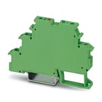 Złącze elektroniczne ze wzmacniaczem przekaźnikowym, do indukcyjnych czujników zbliżeniowych zgodnych z NAMUR, ze wskaźnikami świetlnymi dla sygnału czujnika i zakłócenia
