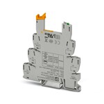 Złączka gniazdowa PLC 6,2 mm z połączeniem śrubowym, bez przekaźników elektromechanicznych lub półprzewodnikowych, do montażu na szynie nośnej NS 35/7,5, 1 zestyk przełączny, napięcie wejściowe 24 V AC/DC