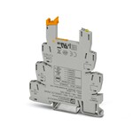 Złączka gniazdowa PLC 6,2 mm do ochrony przed prądami lub napięciami zakłóceniowymi po stronie sterowania z połączeniem śrubowym, bez przekaźników elektromechanicznych lub półprzewodnikowych, do montażu na szynie nośnej NS 35/7,5, ze zintegrowanym filtrem RCZ, 1 zestyk przełączny, napięcie wejściowe 230 V AC