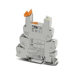 Złączka gniazdowa PLC 14 mm do wysokich prądów ciągłych z połączeniem śrubowym, bez przekaźników elektromechanicznych lub półprzewodnikowych, do montażu na szynie nośnej NS 35/7,5, 1 zestyk przełączny, napięcie wejściowe 24 V DC