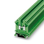 Złączka przelotowa śrubowa, 4 mm2, 32 A, 800 V, szyna NS 35, zielona