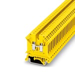 Złączka przelotowa śrubowa, 4 mm2, 32 A, 800 V, szyna NS 35, żółta