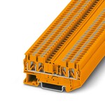 Złączka przelotowa Push-in, 4-przyłączowa, 2,5 mm2, 24 A, 800 V, szyna NS 35, pomarańczowa