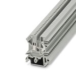 Złączka przelotowa śrubowo-wtykowa, 2-poziomowa, 3-przyłączowa, 2,5 mm2, 12 A, 250 V, szyna NS 35, szara