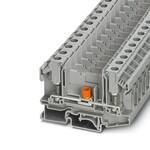Złączka odłącznikowa śrubowo-sworzniowa z gniazdami pomiarowymi, 1-poziomowa, 6 mm2, 41 A, 1000 V, szyna NS 35, szara