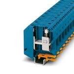 Złącze wysokoprądowe śrubowe, 95 mm2, 232 A, 1000 V, szyna NS 35, niebieskie