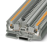 Złączka szynowa z diodą P1000M, zaciski Push-in, 1000 V / 5 A, 6 mm2, zakres 0,5–10 mm2, 1-poziomowa, szara