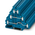 Złączka wielopoziomowa śrubowa, 2,5 mm2, 19 A, 500 V, szyna NS 35, niebieska