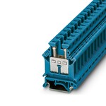 Złączka przelotowa śrubowa, 10 mm2, 76 A, 800 V, szyna NS 35, niebieska
