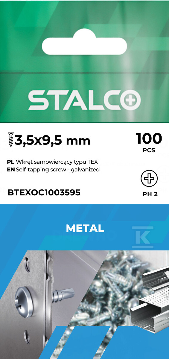 Wkręt samowiercący ocynkowany typu TEX - BTEXOC1003595