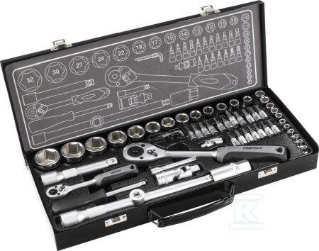 Zestaw nasadek 1/2”+1/4” 55elem. STALCO - S-77256