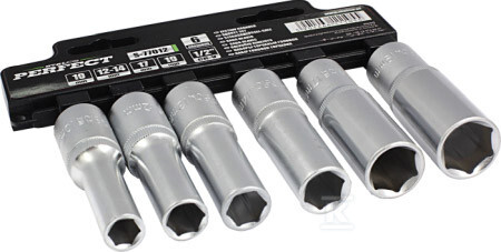 Zestaw nasadek 1/2” 6elem. długie - S-77012