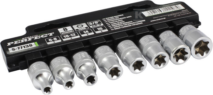 Zestaw nasadek 3/8” 8elem. Torx wew. - S-77138