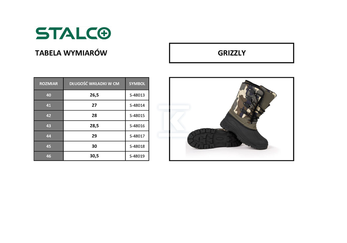 Śniegowce GRIZZLY roz.40 STALCO S-48013 - S-48013