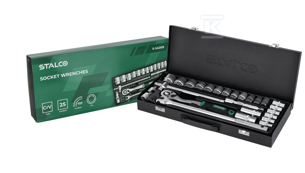 Zestaw kluczy nasadowych 1/2” 26 elem. - S-54009