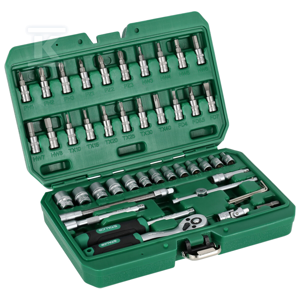 Zestaw kluczy nasadowych 1/4” 48 elem. - S-54015