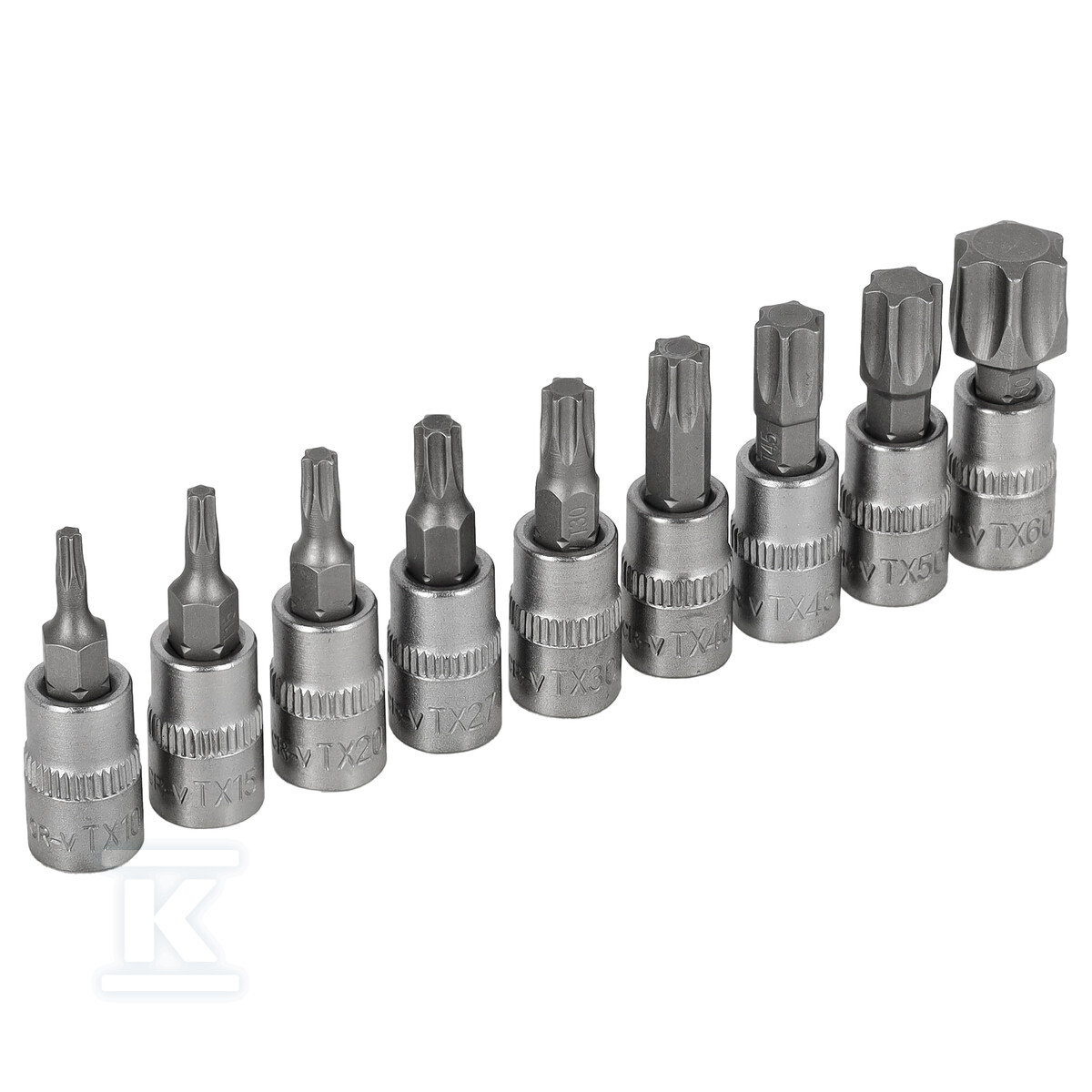 Zestaw bitów na nasadkach Torx 1/4” 9 - S-54019