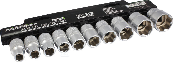 Zestaw nasadek 1/2” 10elem. CrV STALCO - S-77010