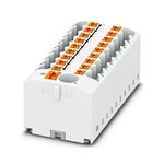 Blok rozdzielczy z zasilaniem Push-in 450 V 24 A, 19 przyłączy, biały
