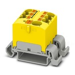 Blok rozdzielczy Push-in 800 V 32 A, 7 przyłączy, żółty