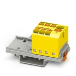 Blok rozdzielczy Push-in 800 V 32 A, 7 przyłączy, żółty