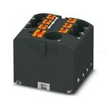 Blok rozdzielczy z zasilaniem Push-in 450 V 24 A, 7 przyłączy, czarny