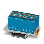 Blok rozdzielczy pionowy 690 V 24 A, 18 przyłączy Push-in 0,14–4 mm2, niebieski