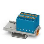Blok rozdzielczy pionowy 690 V 24 A, 12 przyłączy Push-in 0,14–4 mm2, niebieski