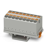 Blok rozdzielczy pionowy 800 V 32 A, 18 przyłączy Push-in 0,2–6 mm2, szary