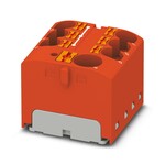 Blok rozdzielczy Push-in 450 V 32 A, 7 przyłączy, czerwony