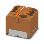 Blok rozdzielczy Push-in 450 V 32 A, 7 przyłączy, brązowy