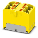 Blok rozdzielczy Push-in 450 V 32 A, 6 przyłączy, żółty