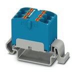 Blok rozdzielczy poziomy 800 V 32 A, 6 przyłączy Push-in 0,2–6 mm2, niebieski