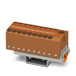 Blok rozdzielczy Push-in 800 V 32 A, 19 przyłączy, brązowy