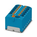 Blok rozdzielczy Push-in 450 V 32 A, 13 przyłączy, niebieski