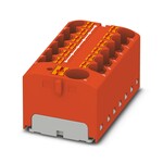 Blok rozdzielczy Push-in 450 V 32 A, 13 przyłączy, czerwony