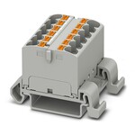 Blok rozdzielczy poziomy 800 V 32 A, 12 przyłączy Push-in 0,2–6 mm2, szary
