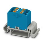 Blok rozdzielczy poziomy 690 V 24 A, 6 przyłączy Push-in 0,14–4 mm2, niebieski