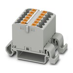 Blok rozdzielczy poziomy 690 V 24 A, 12 przyłączy Push-in 0,14–4 mm2, szary