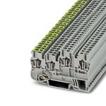 Złączka instalacyjna PE sprężynowa 250 V 18 A, 4 przyłącza, 2,5 mm2, szara
