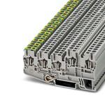 Złączka instalacyjna PE sprężynowa 250 V 18 A, 5 przyłączy, 2,5 mm2, szara