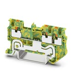 Zacisk przewodu ochronnego, ilość przyłączy: 3, rodzaj przyłącza: zaciski Push-in, Przekrój znamionowy: 1,5 mm2, przekrój: 0,14 mm2 - 1,5 mm2, rodzaj montażu: NS 35/7,5, NS 35/15, kolor: zielono-żółty