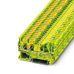 Zacisk przewodu ochronnego, rodzaj przyłącza: Przyłącze wtykowe / Push-in, Przekrój znamionowy: 4 mm2, przekrój: 0,2 mm2 - 6 mm2, montaż: NS 35/7,5, NS 35/15, kolor: zielono-żółty