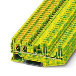 Zacisk przewodu ochronnego, rodzaj przyłącza: Przyłącze wtykowe / Push-in, Przekrój znamionowy: 4 mm2, przekrój: 0,2 mm2 - 6 mm2, montaż: NS 35/7,5, NS 35/15, kolor: zielono-żółty